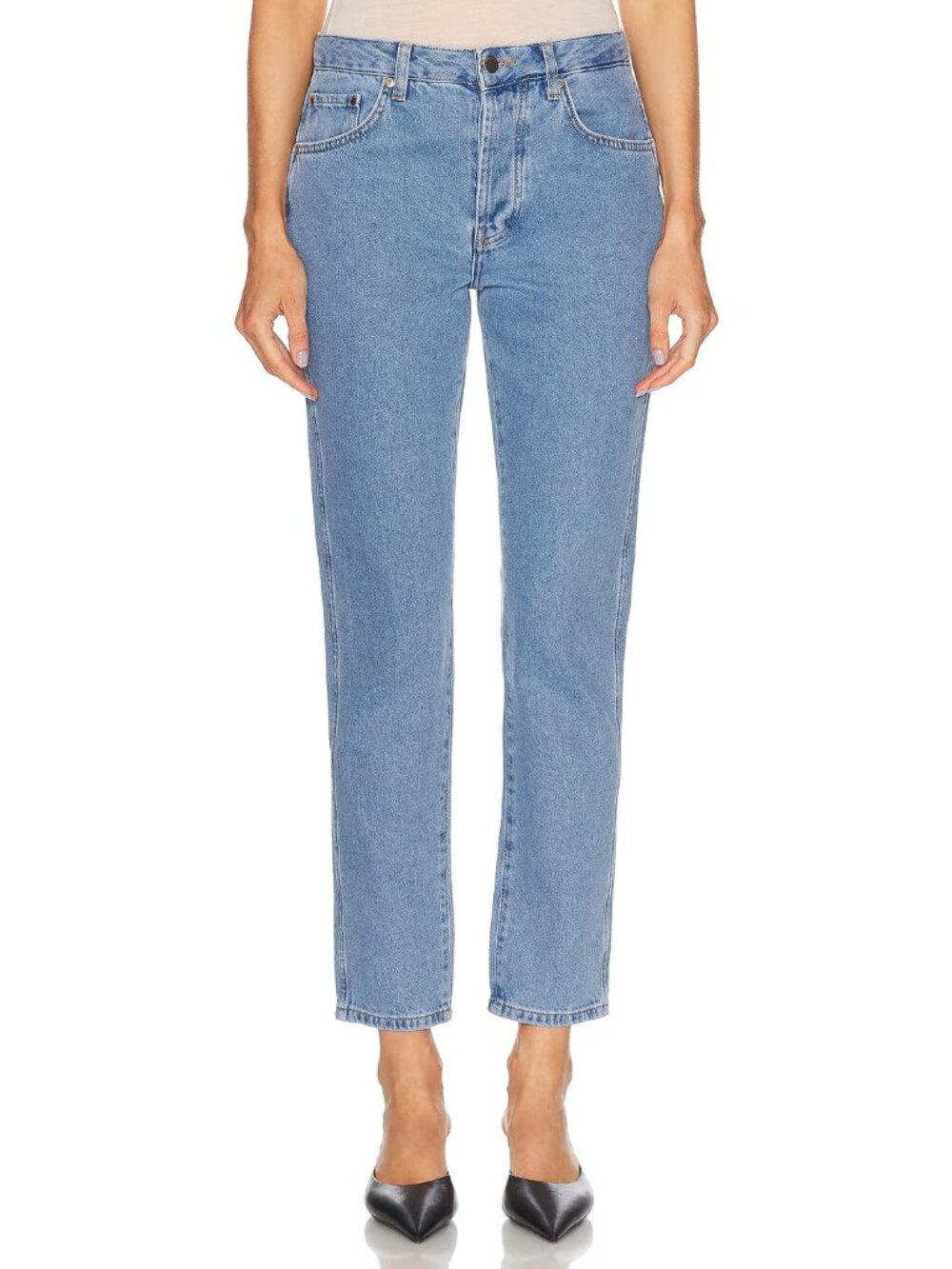 RENGGLI Slim Leg Jeans in Light Wash Blue